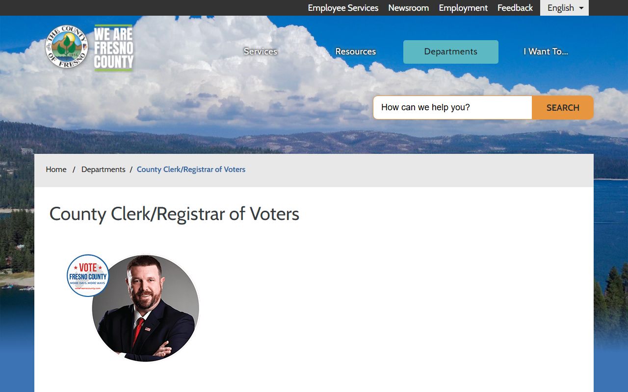Fresno County Clerk and Registrar of Voters page