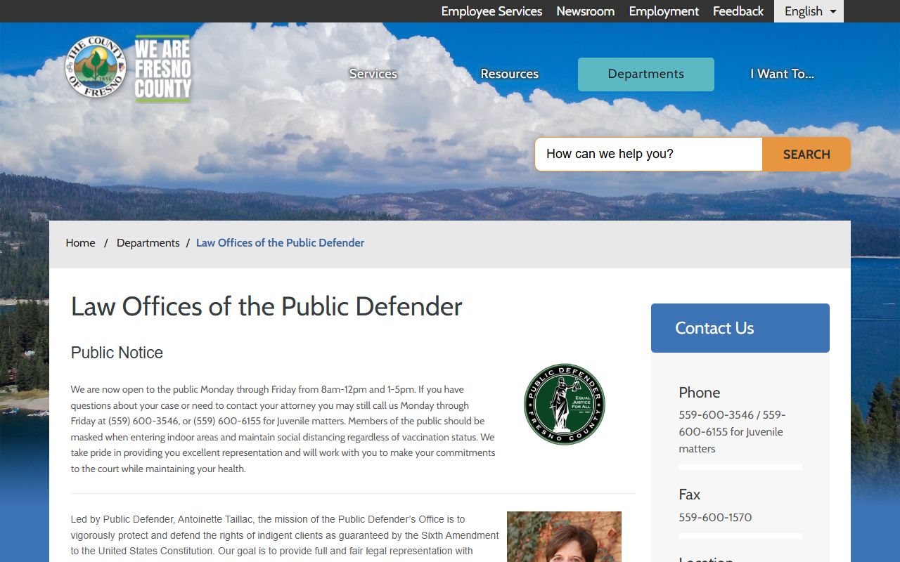 Fresno County Public Defender office serving released inmates