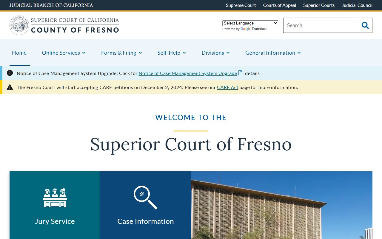 Fresno Superior Court official home page
